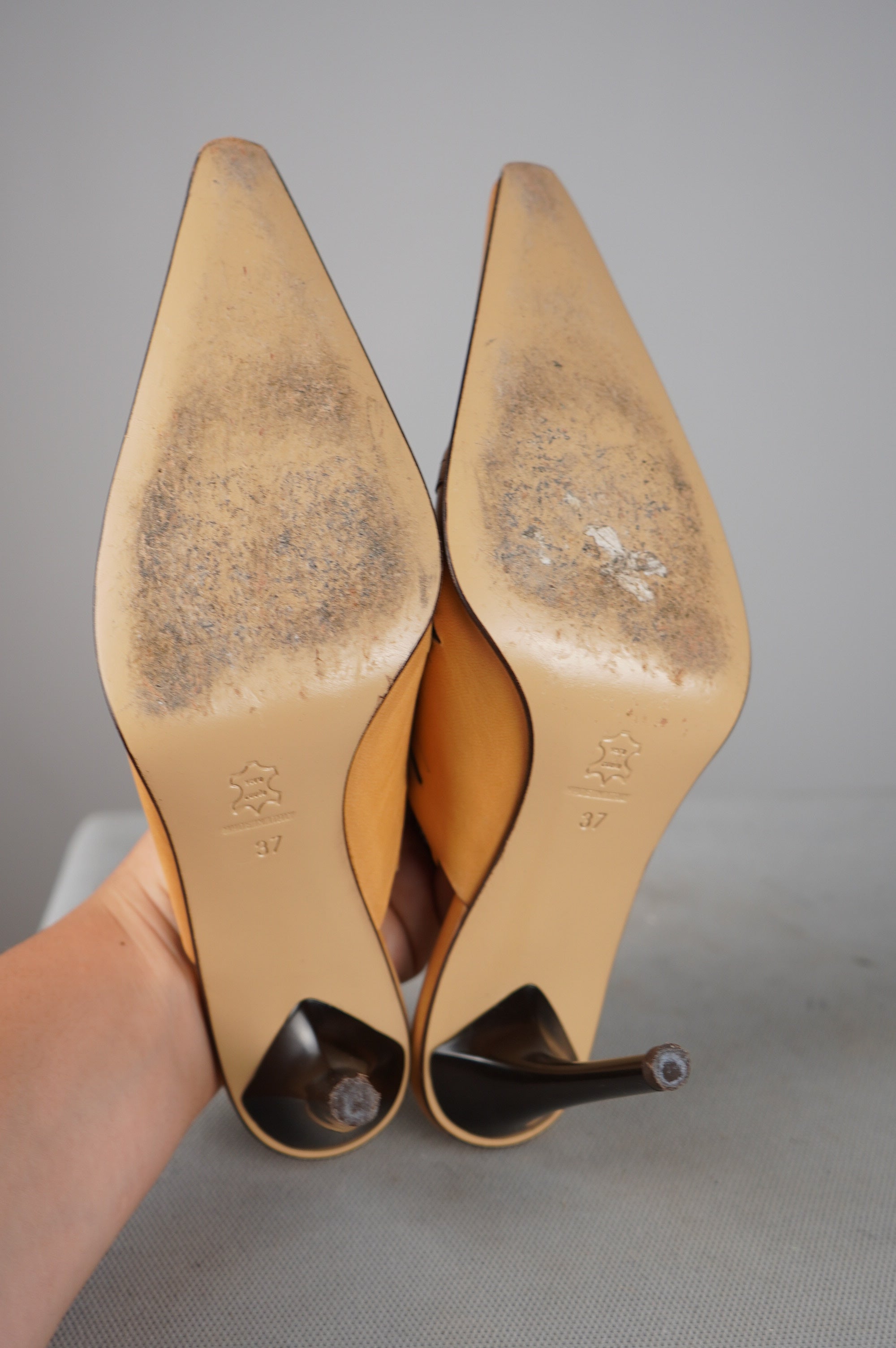 Sabot vintage in vera pelle