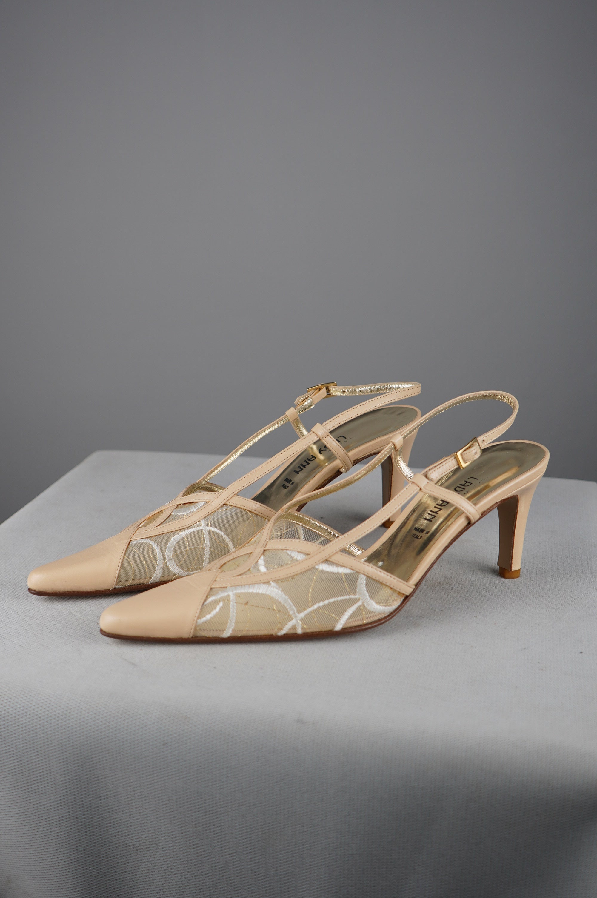 Slingback vintage in vera pelle