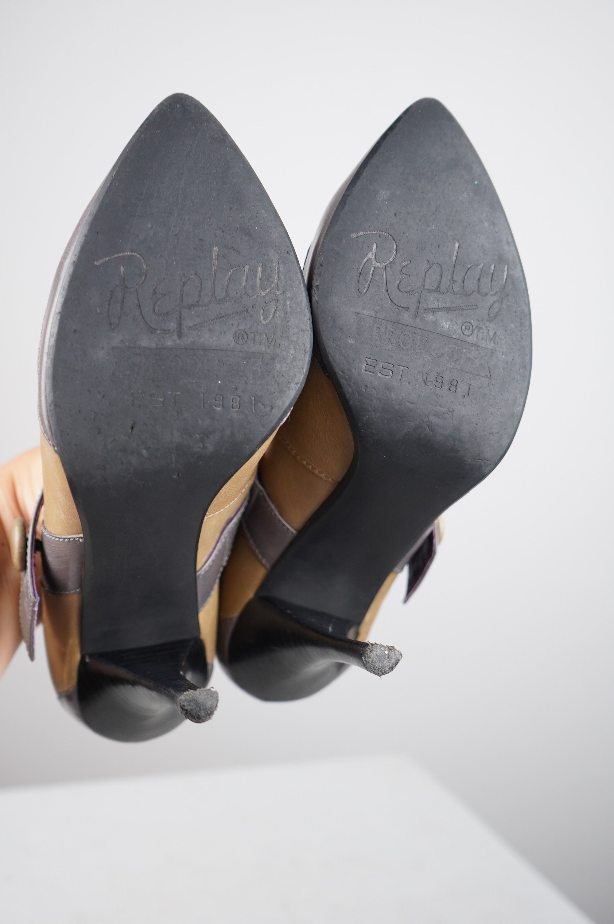 tacchi Replay vintage in vera pelle n 37
