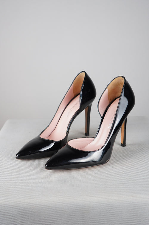 Deccollete' in vera pelle laccata n 36