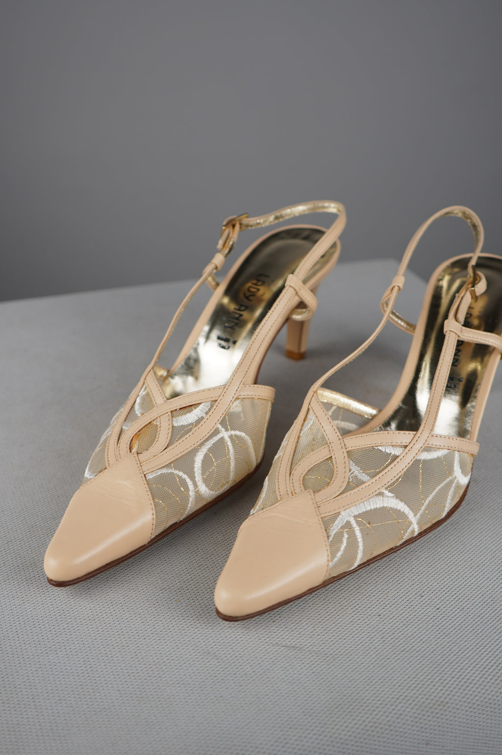 Slingback vintage in vera pelle