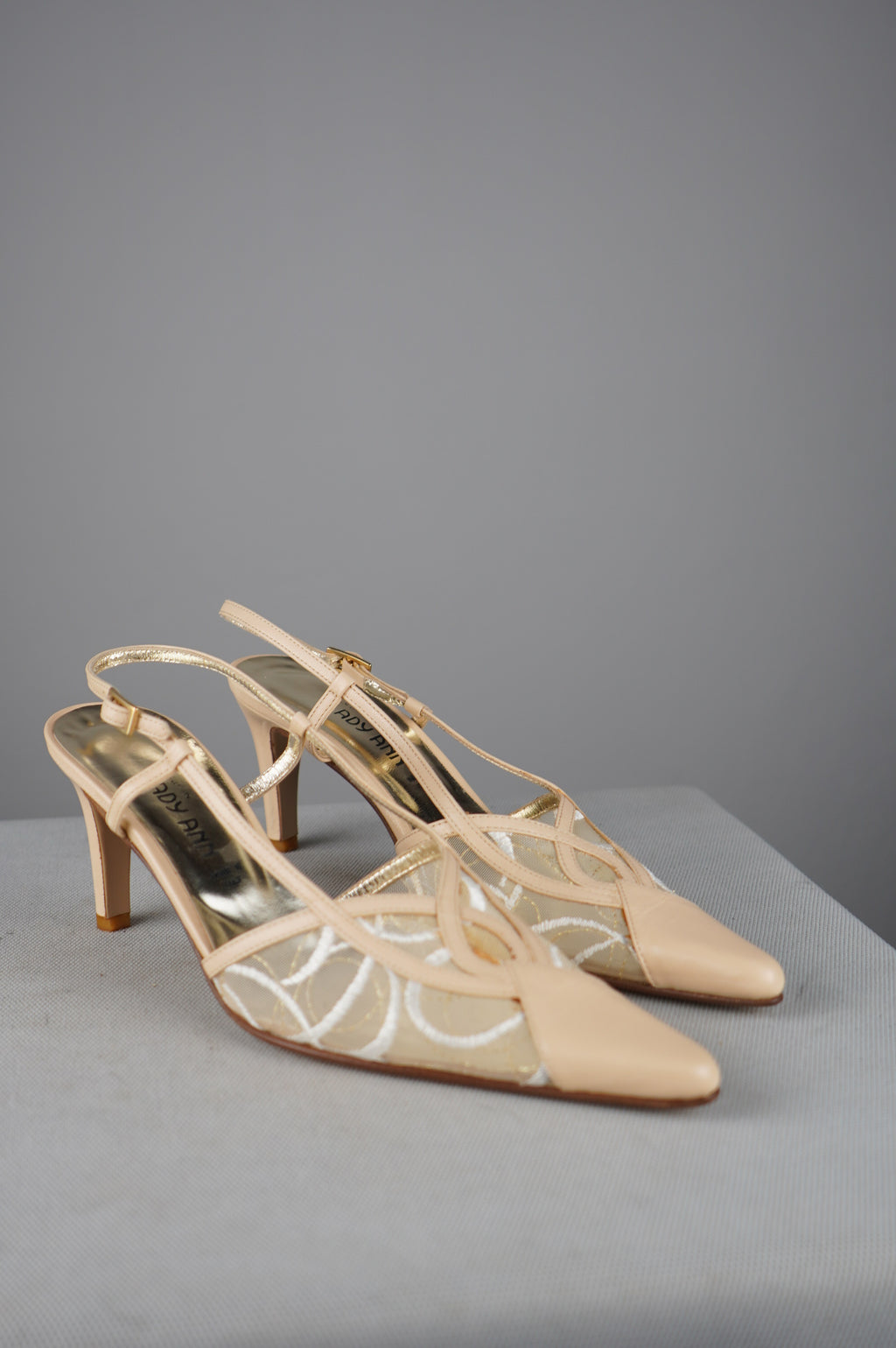 Slingback vintage in vera pelle