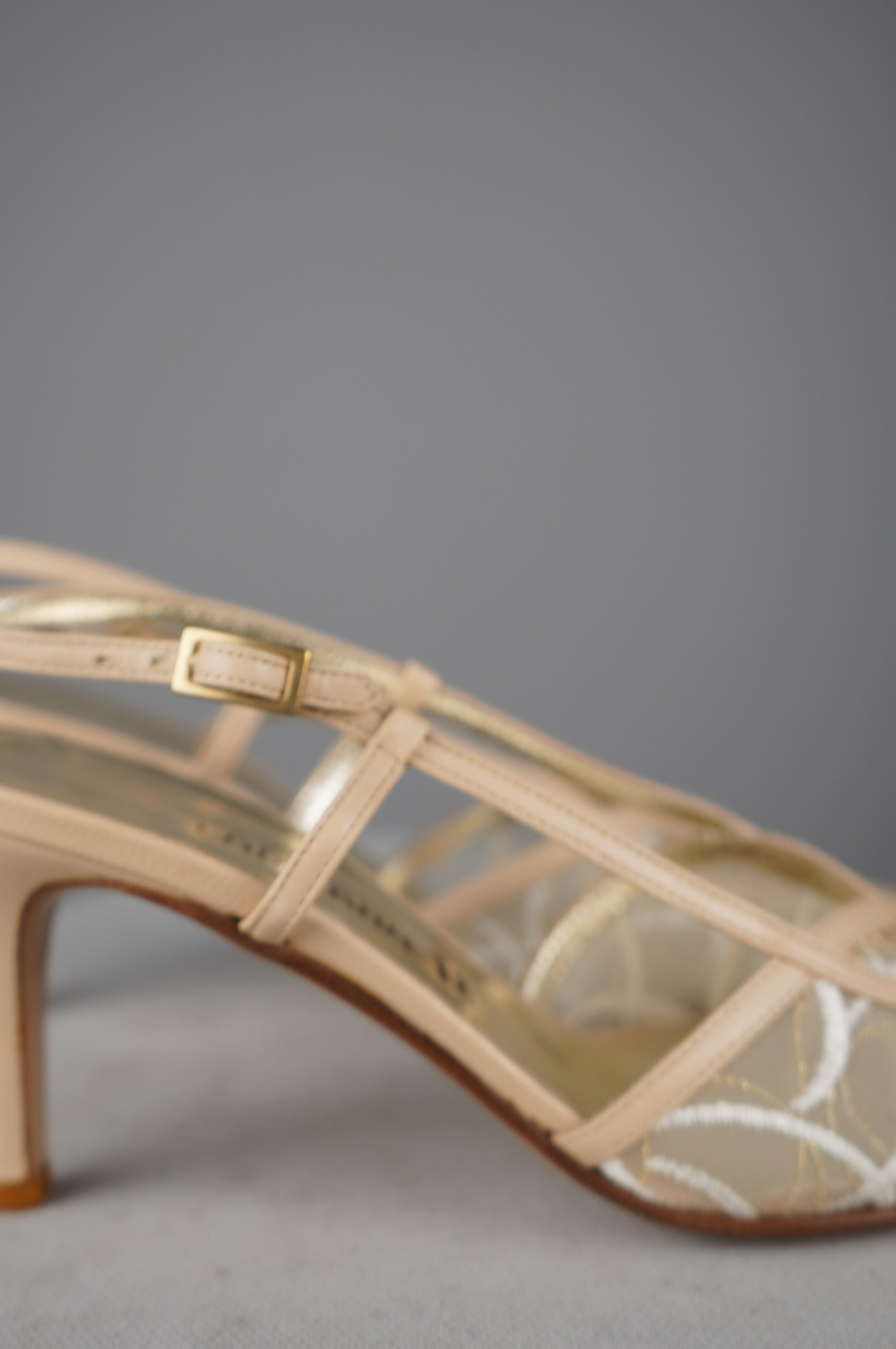 Slingback vintage in vera pelle