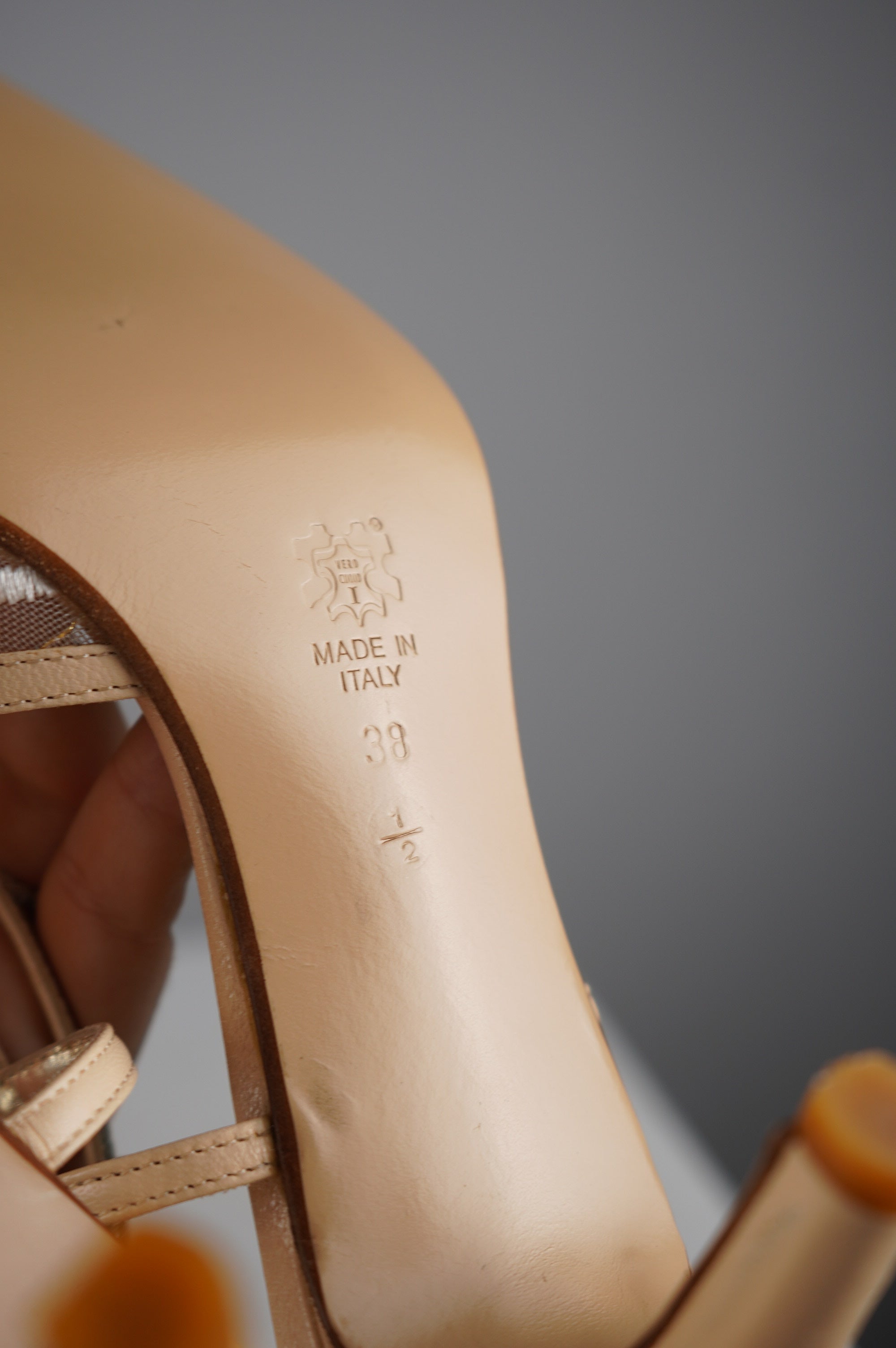 Slingback vintage in vera pelle