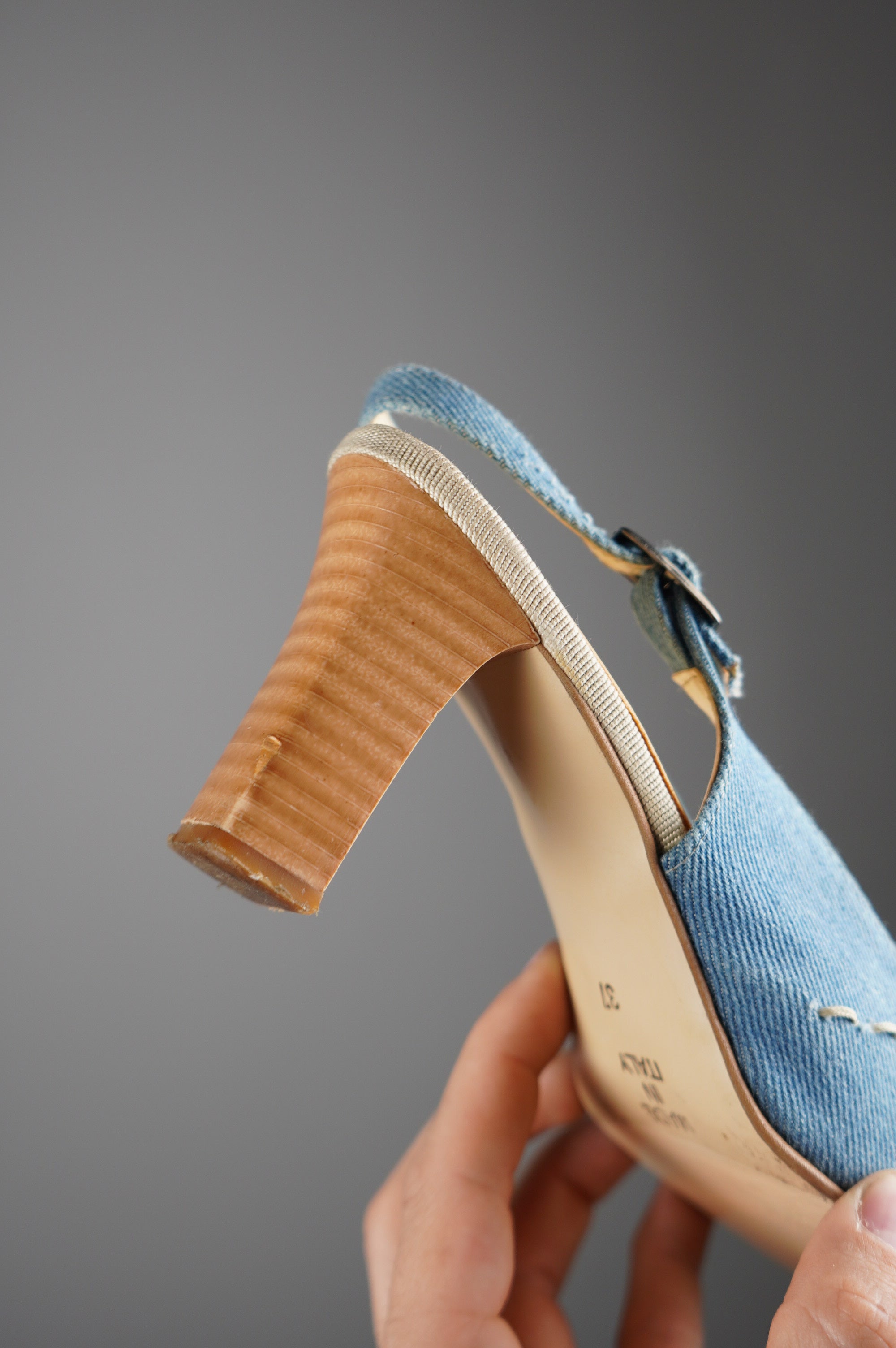 Slingback vintage in denim n 37