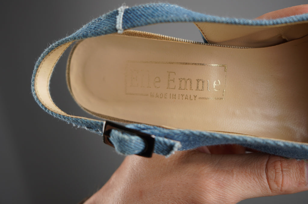 Slingback vintage in denim n 37