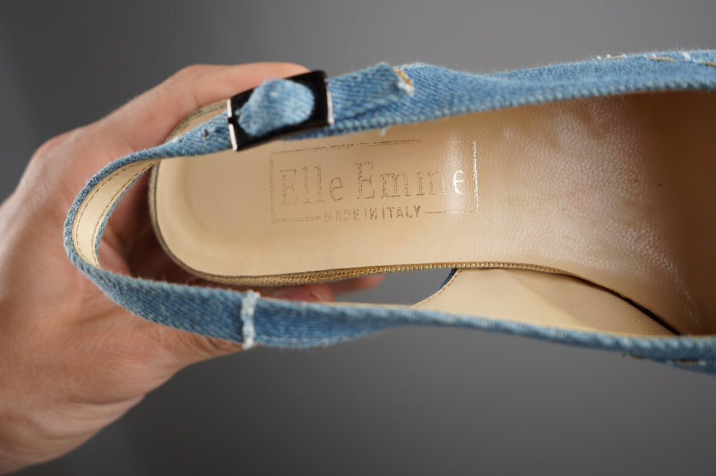 Slingback vintage in denim n 37