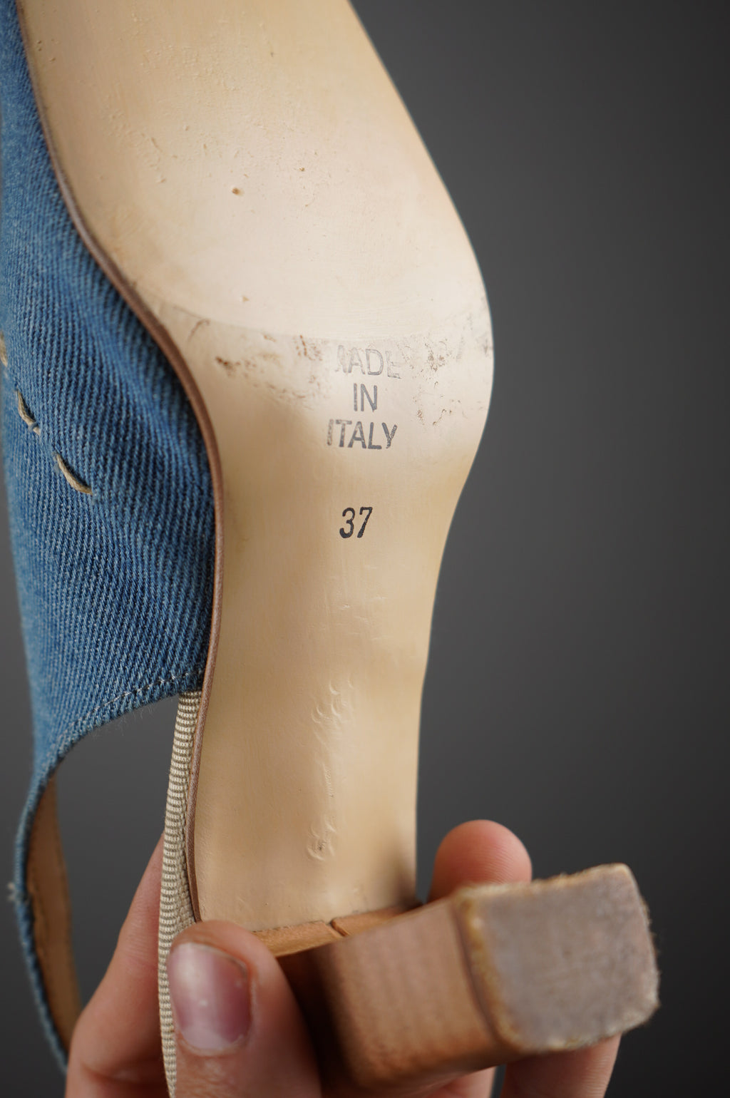 Slingback vintage in denim n 37