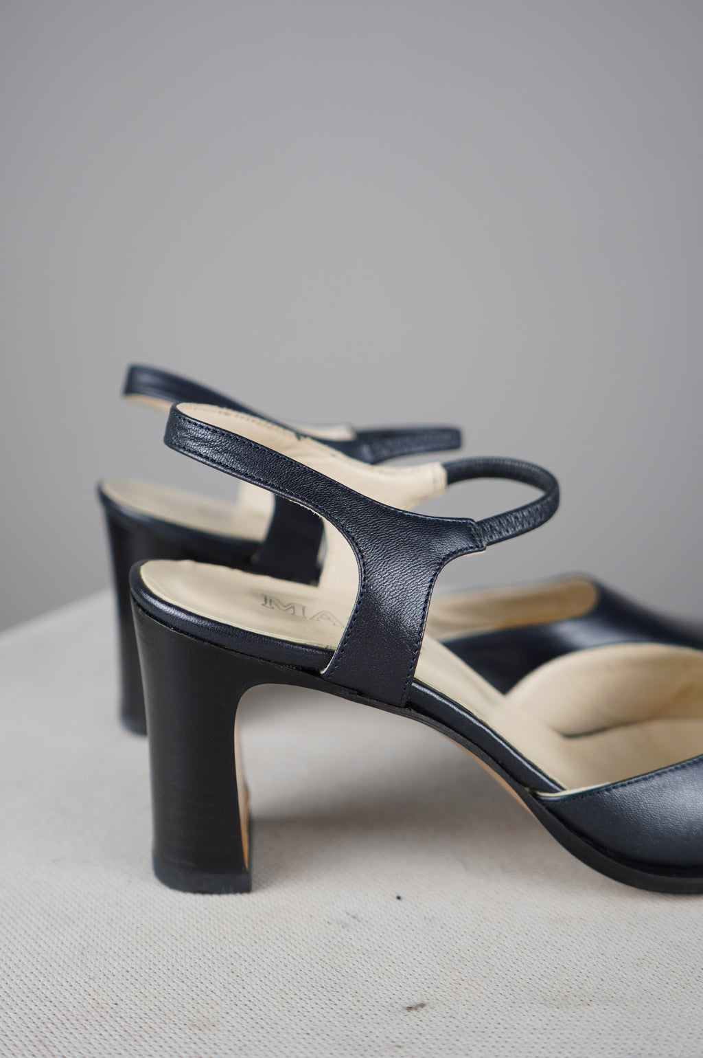 Tacchi punta quadra vintage in vera pelle n 35