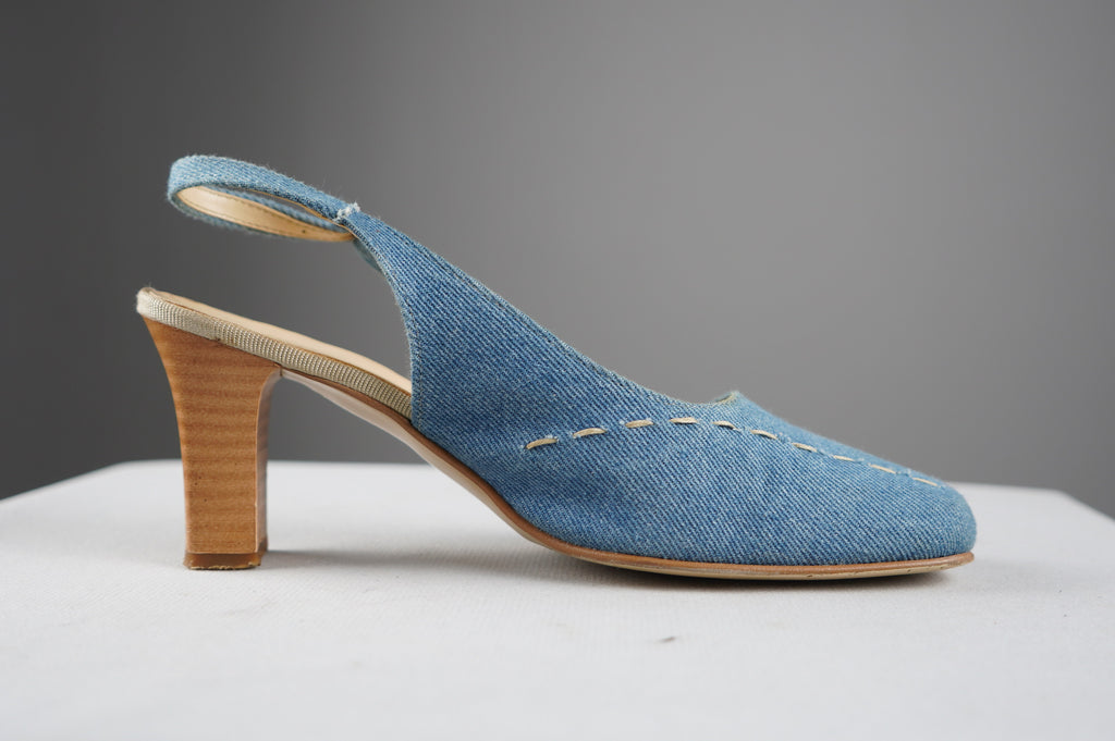 Slingback vintage in denim n 37