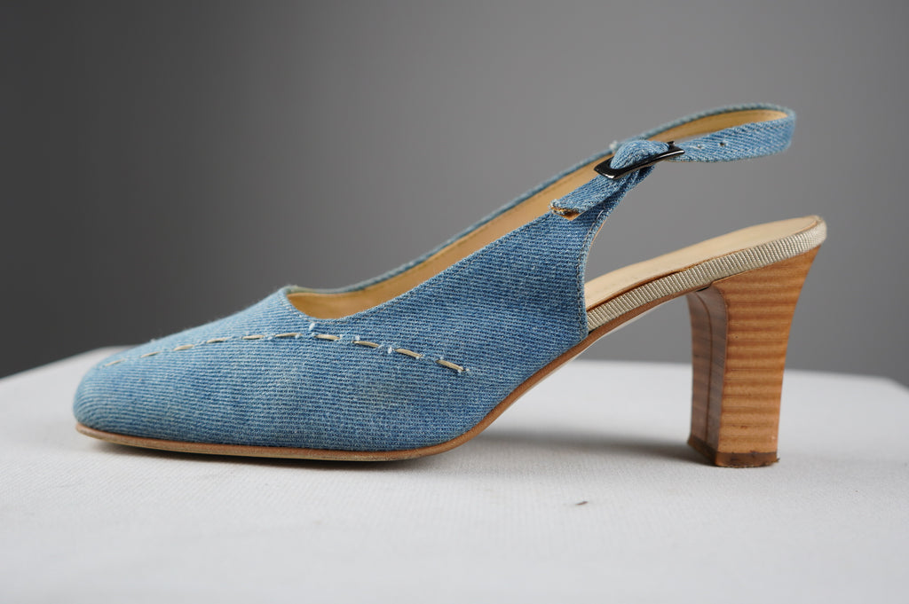 Slingback vintage in denim n 37