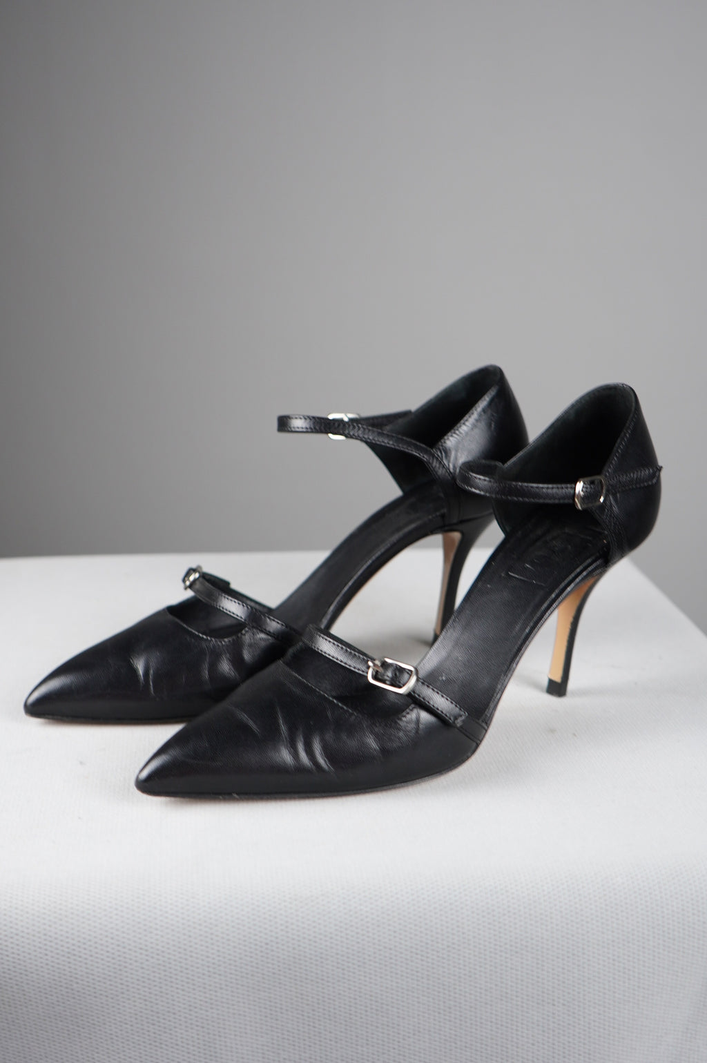 tacchi a punta in vera pelle n 38,5