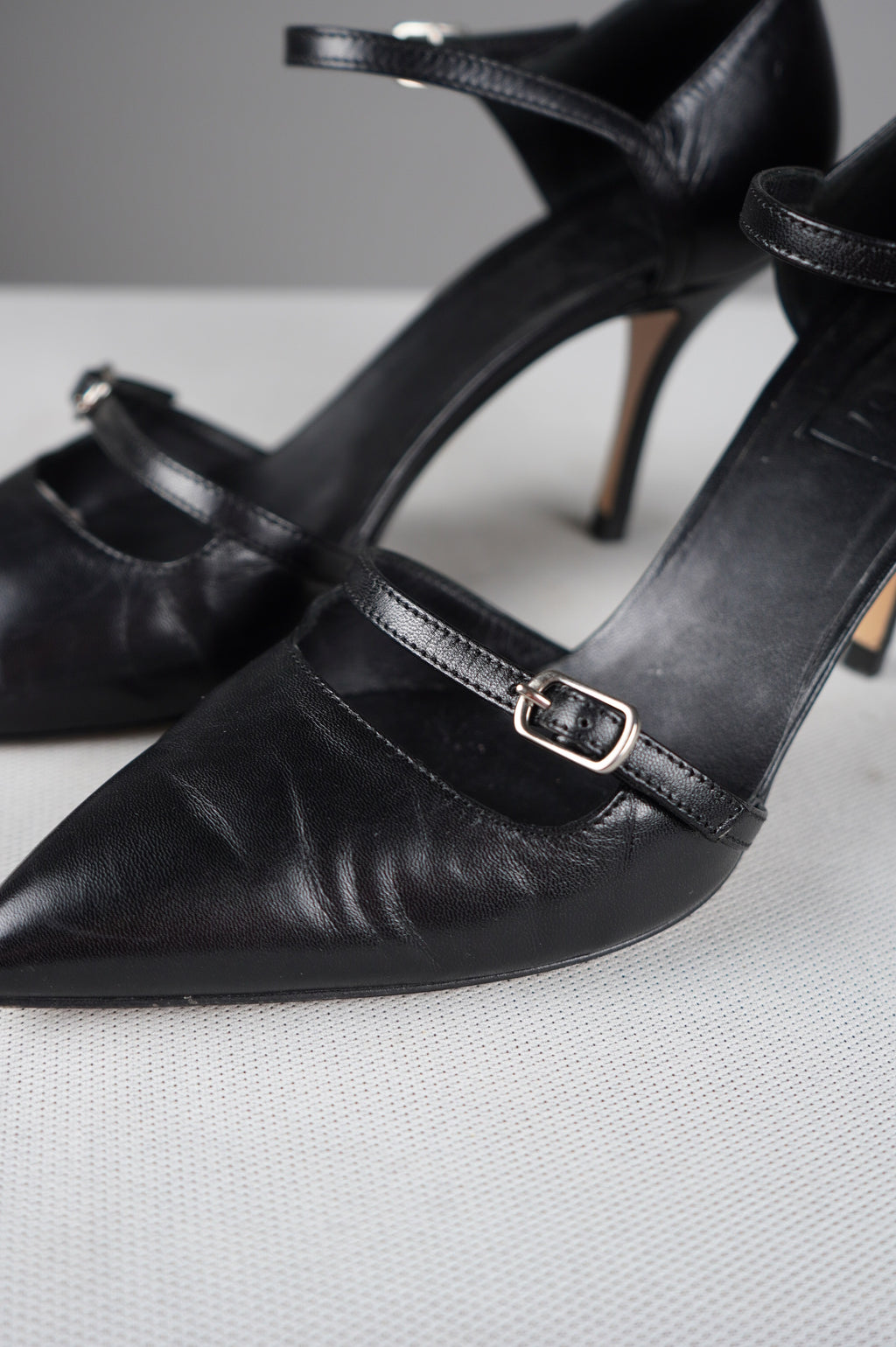 tacchi a punta in vera pelle n 38,5