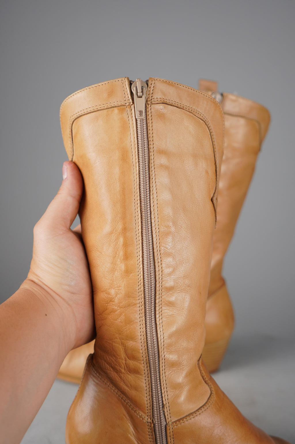 Stivali vintage in vera pelle