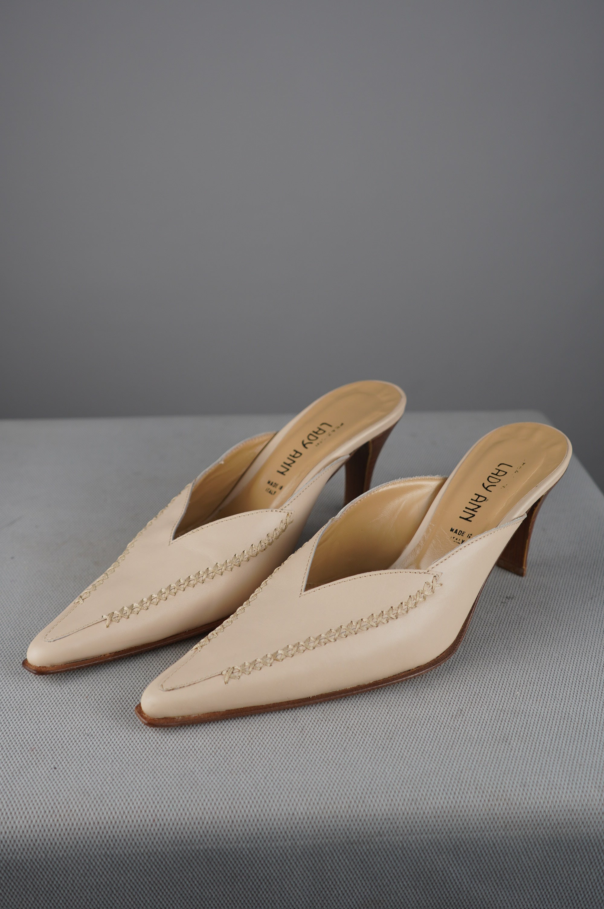 Sabot vintage in vera pelle