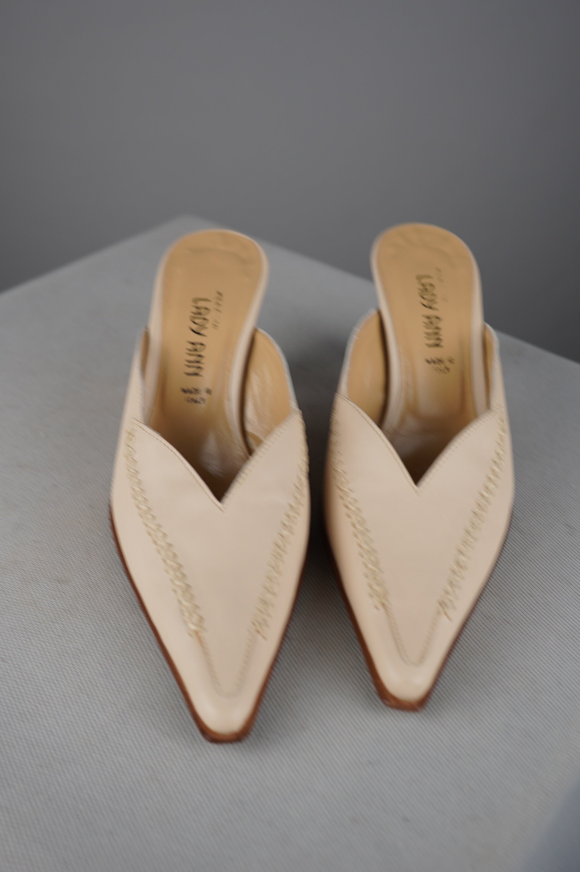 Sabot vintage in vera pelle