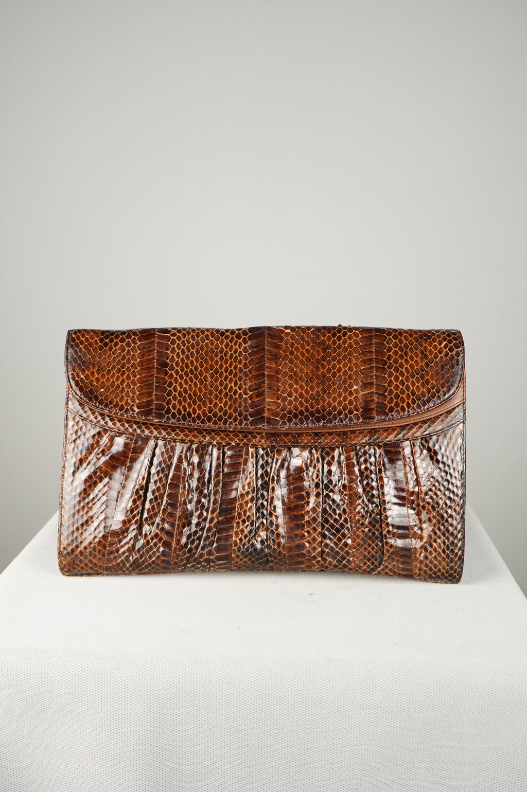 Pochette vintage in vera pelle di pitone
