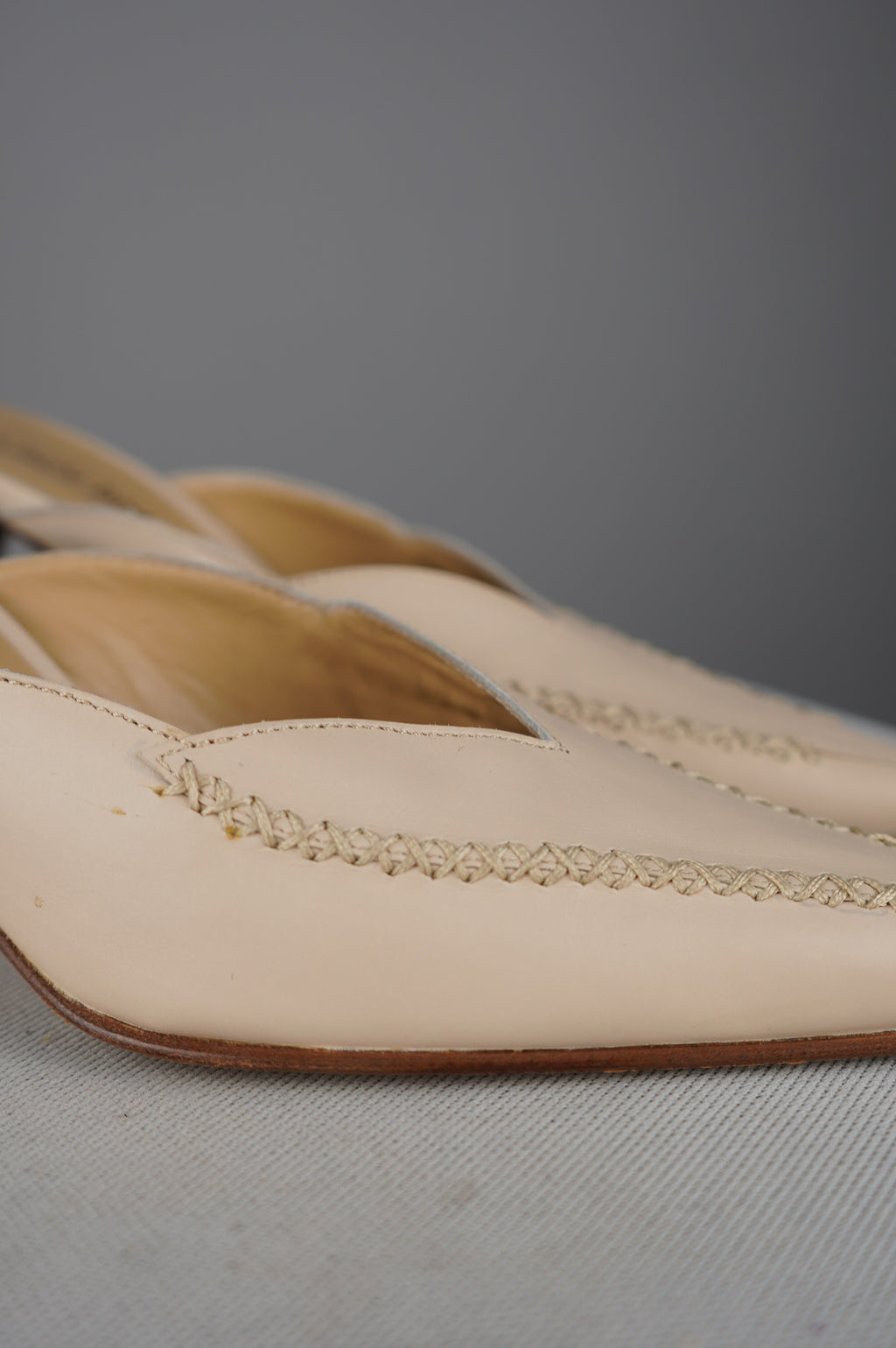 Sabot vintage in vera pelle