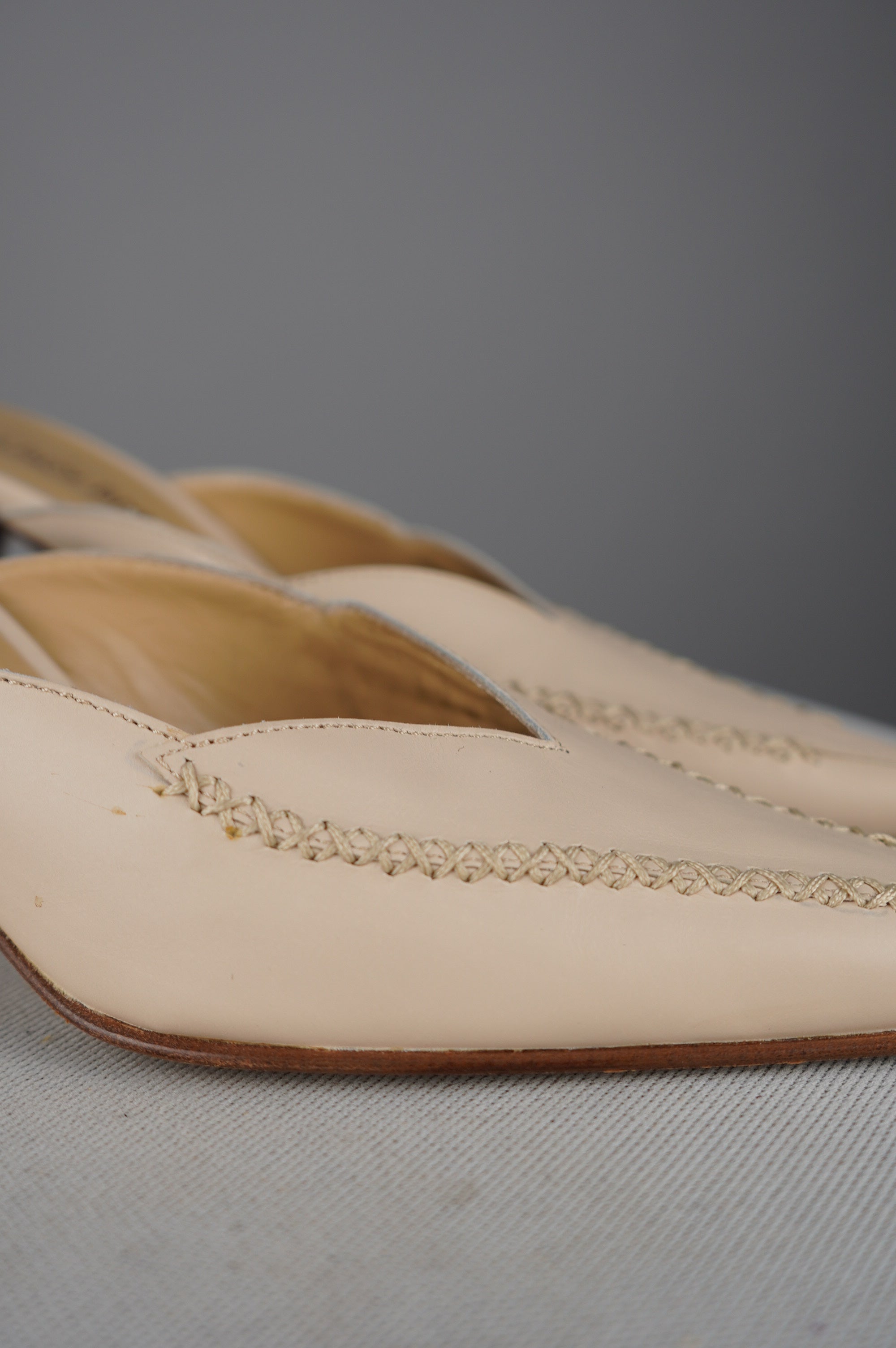 Sabot vintage in vera pelle