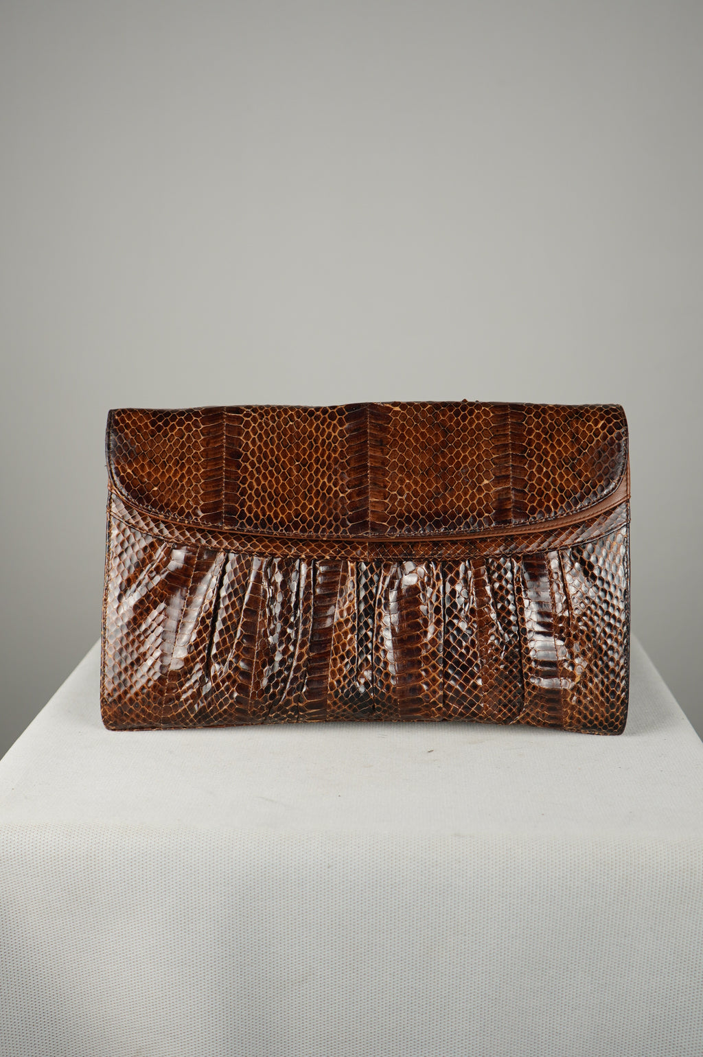 Pochette vintage in vera pelle di pitone