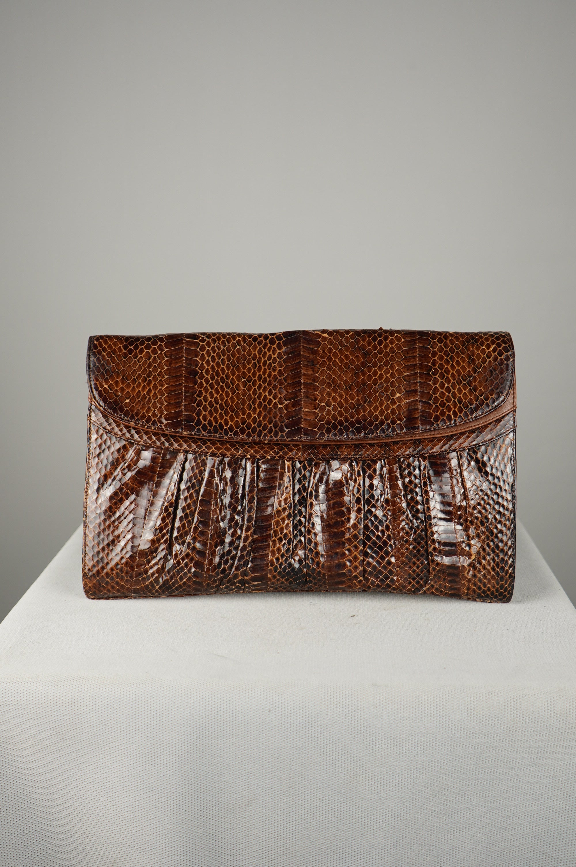 Pochette vintage in vera pelle di pitone