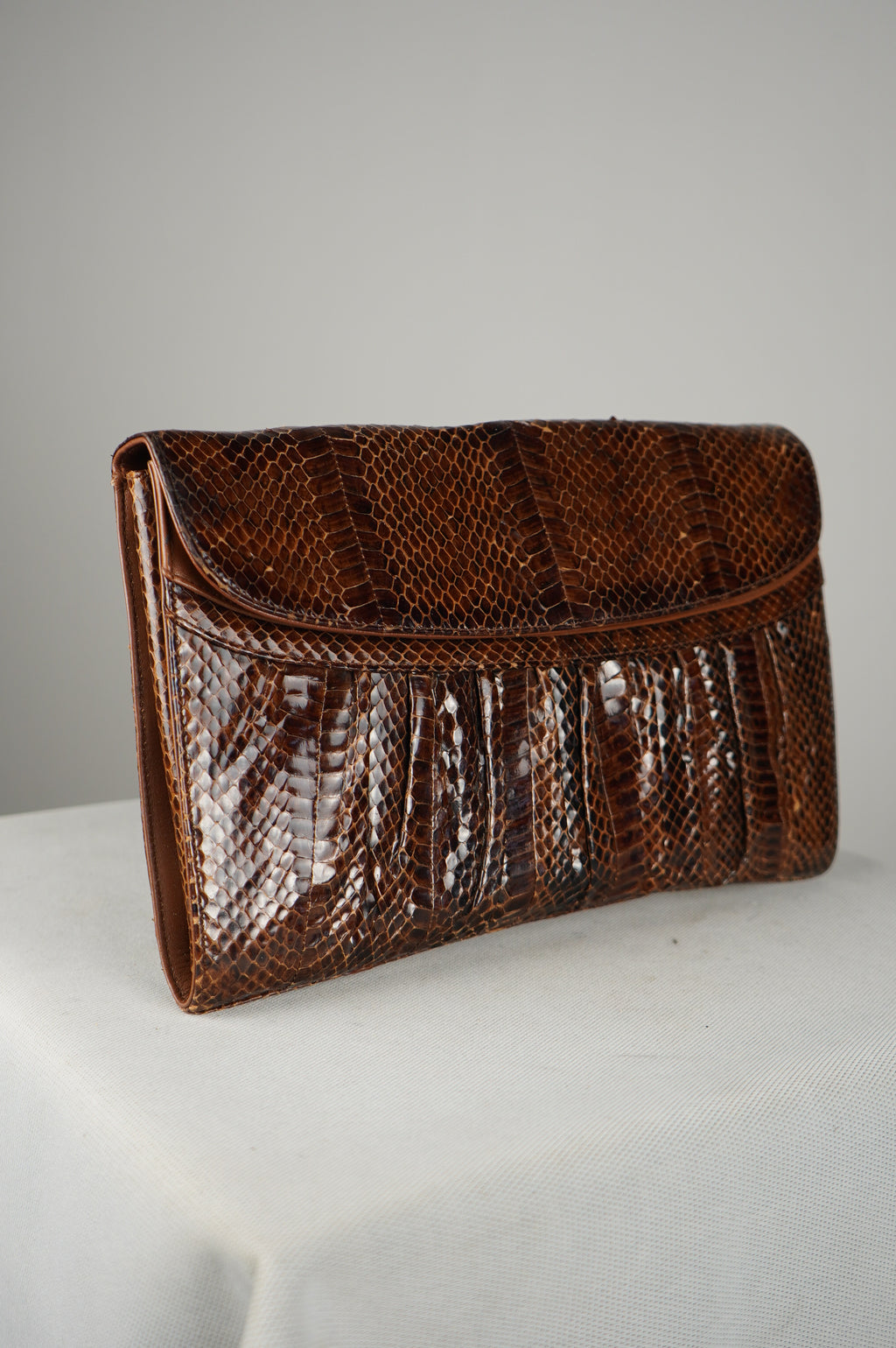 Pochette vintage in vera pelle di pitone