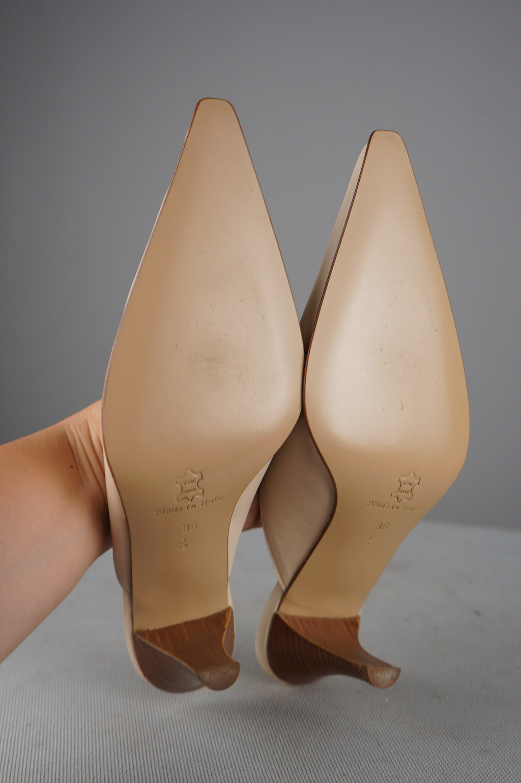 Sabot vintage in vera pelle