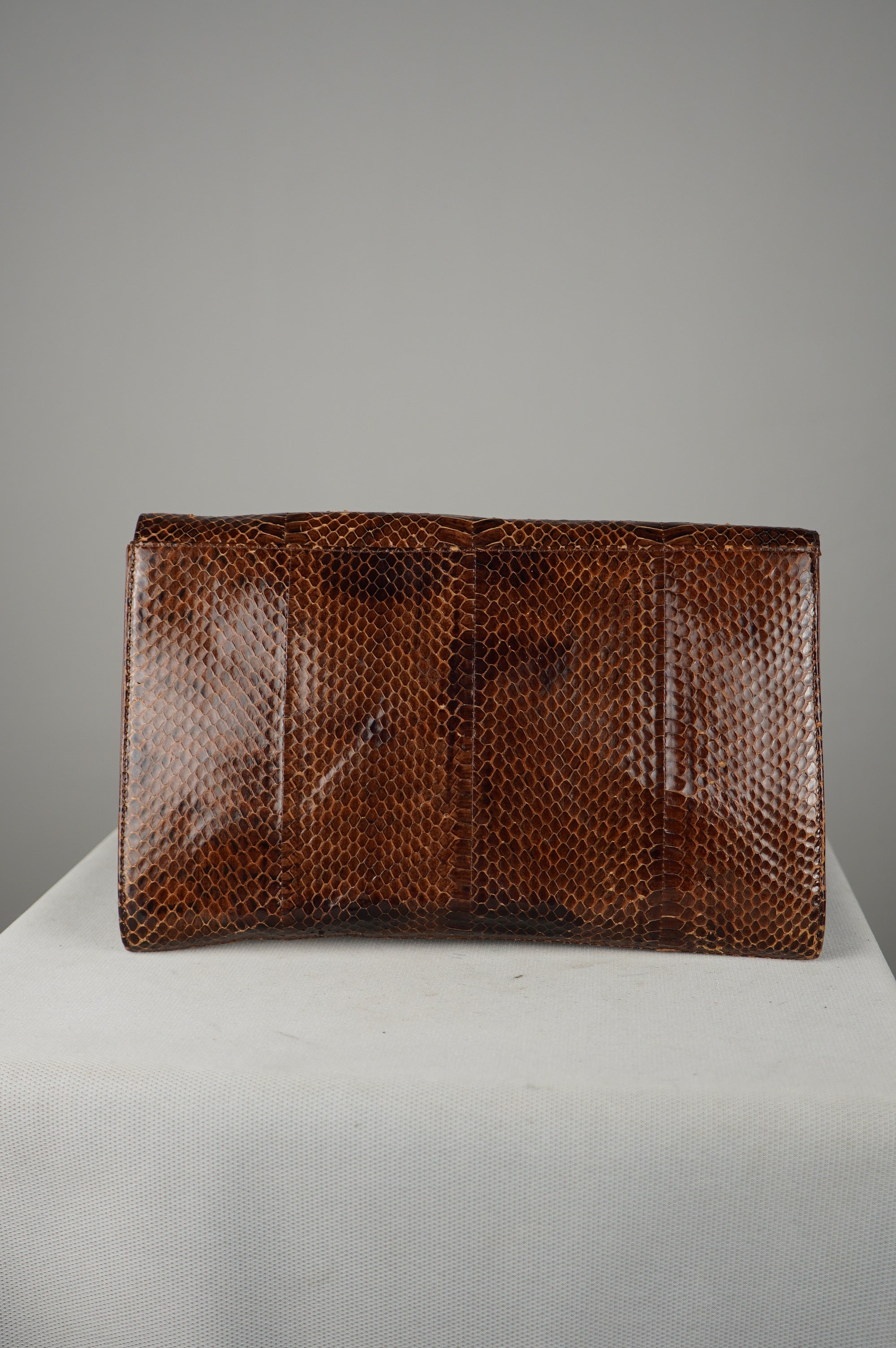 Pochette vintage in vera pelle di pitone