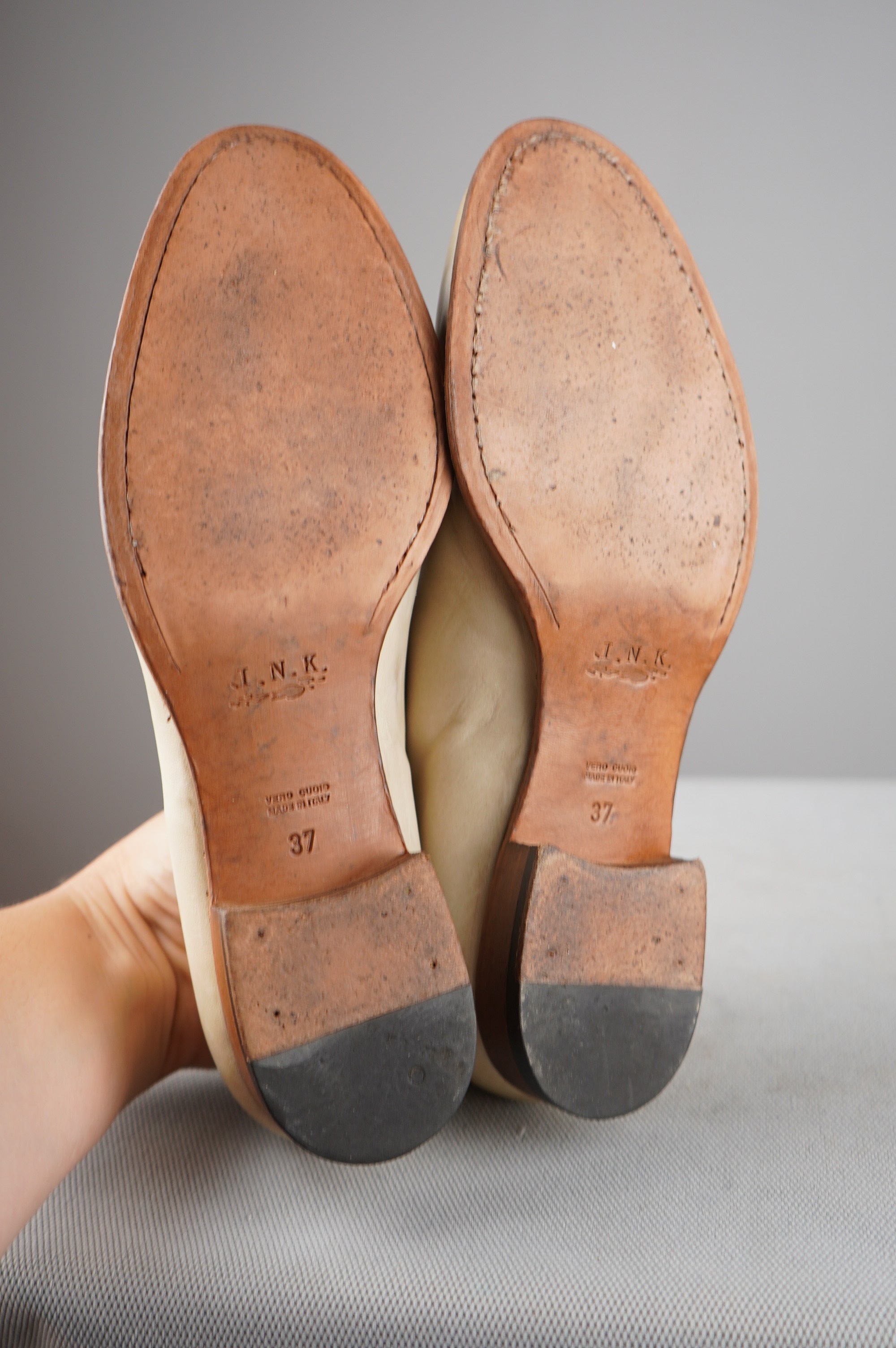 Mocassini vintage in vera pelle n 37