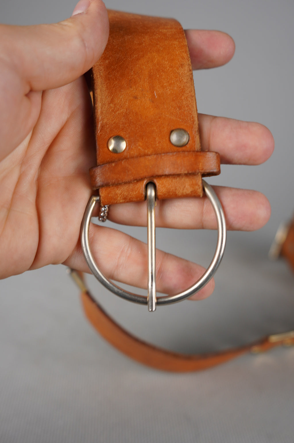 Cintura vintage in vera pelle