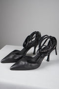 tacchi in vera pelle con laccetti n 39