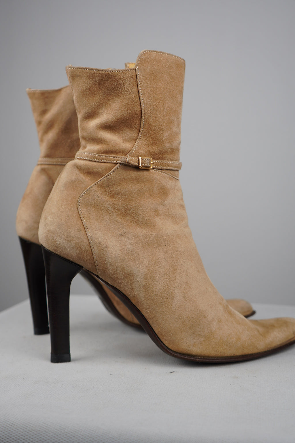Stivali vintage in vera pelle scamosciata n 38