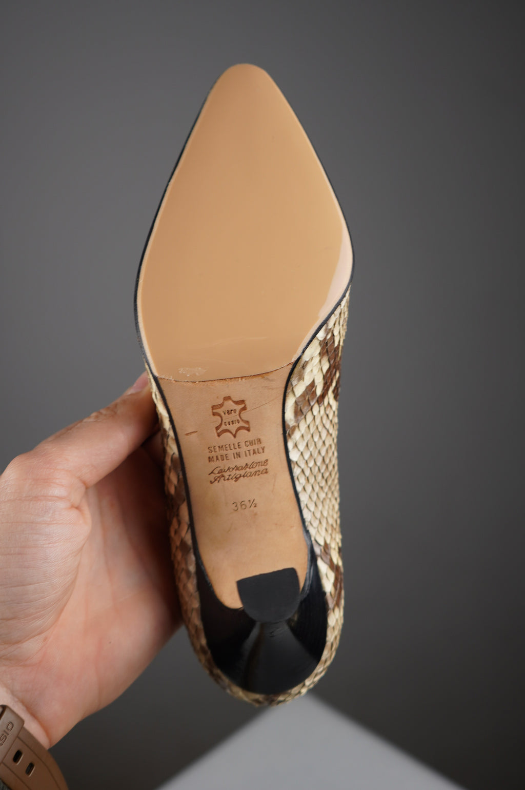 Tacchi in vera pelle di pitone n 36,5