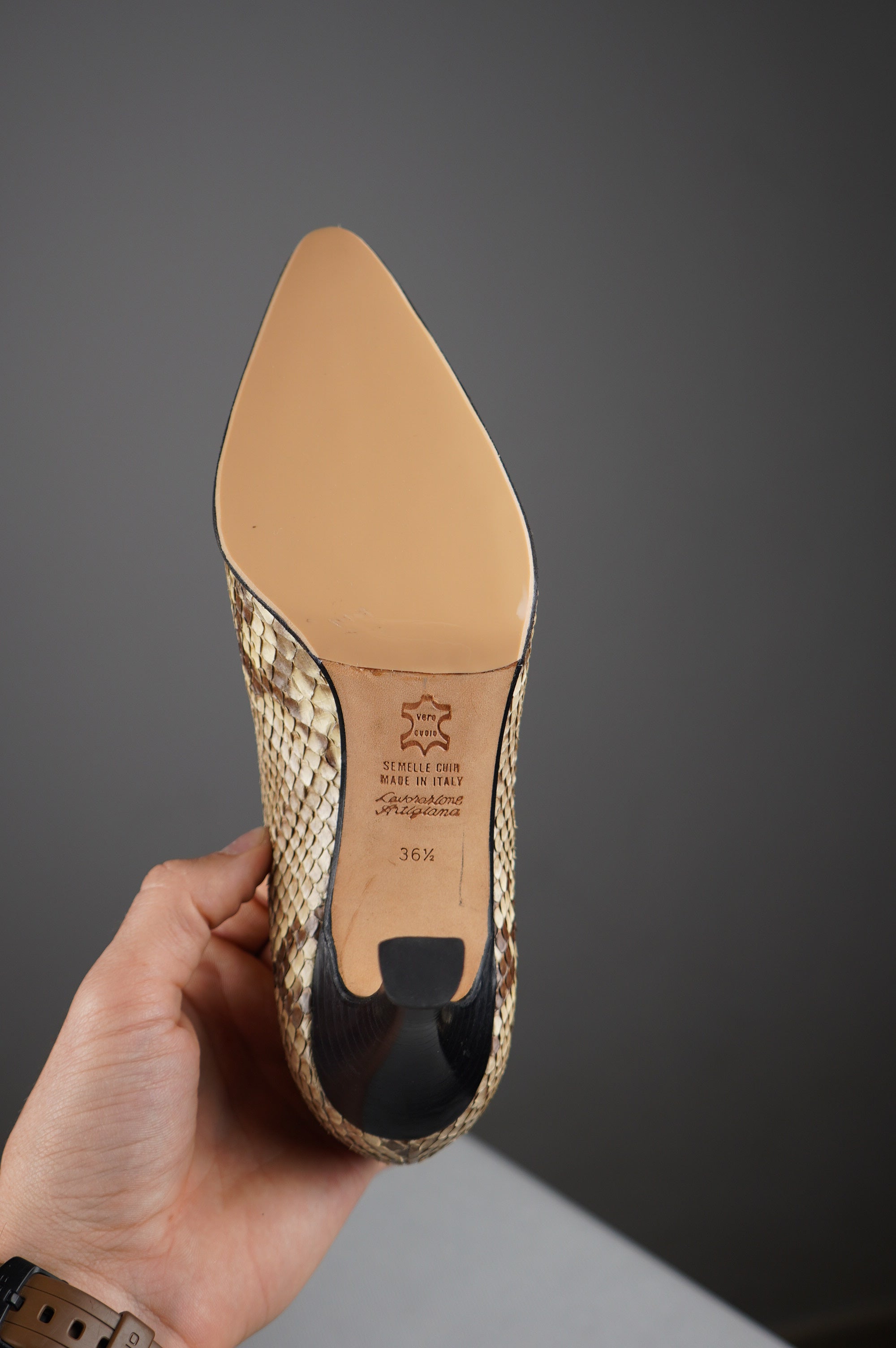 Tacchi in vera pelle di pitone n 36,5